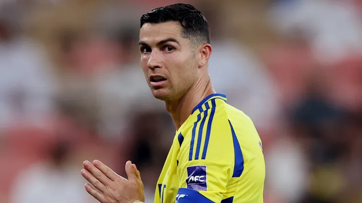 Cristiano Ronaldo of Al Nassr reacts during the AFC Champions League Elite Semi Final between Al Nassr and Kawasaki Frontale at King Abdullah Sports City Hall Stadium on April 30, 2025 in Jeddah, Saudi Arabia.