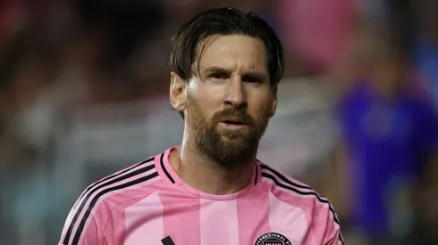 Lionel Messi #10 of Inter Miami CF reacts during the MLS match between Inter Miami CF and New York Red Bulls at Chase Stadium on May 03, 2025 in Fort Lauderdale, Florida.