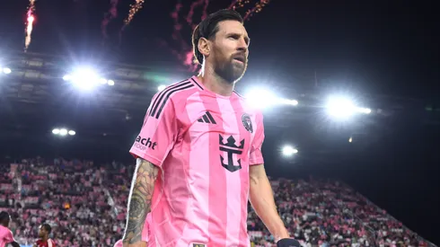 Lionel Messi #10 of Inter Miami CF leaves the pitch after winning the MLS match between Inter Miami CF and New York Red Bulls at Chase Stadium on May 03, 2025 in Fort Lauderdale, Florida.