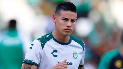 James Rodriguez of Leon looks on during the warms up prior the 17th round match between Leon and Monterrey as part of the Torneo Clausura 2025 Liga MX at Leon Stadium on April 20, 2025 in Leon, Mexico.