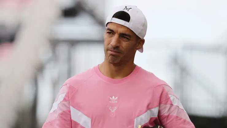 Luis Suárez #9 of Inter Miami CF arrives prior to the MLS match between Inter Miami CF and New York Red Bulls at Chase Stadium on May 03, 2025 in Fort Lauderdale, Florida.