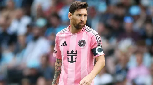 Lionel Messi #10 of Inter Miami CF reacts during the MLS match between Minnesota United FC and Inter Miami CF at Allianz Field on May 10, 2025 in St Paul, Minnesota.