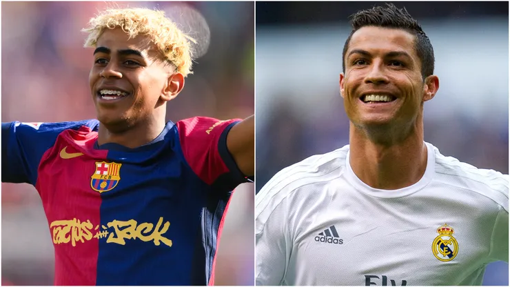 Lamine Yamal (left) and Cristiano Ronaldo (right)