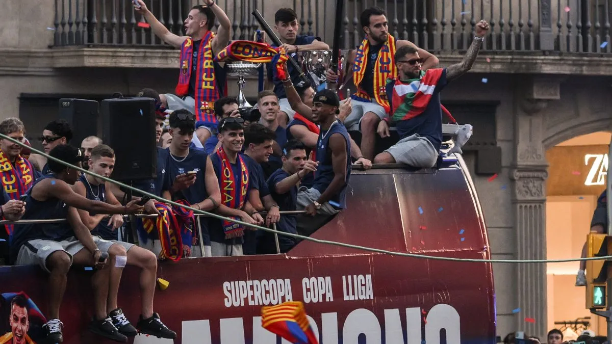barcelona la liga title celebration
