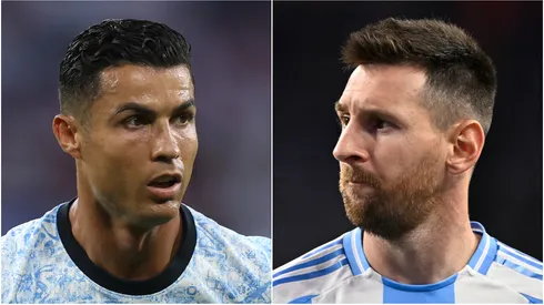 Cristiano Ronaldo (L) of Portugal and Lionel Messi (R) of Argentina.
