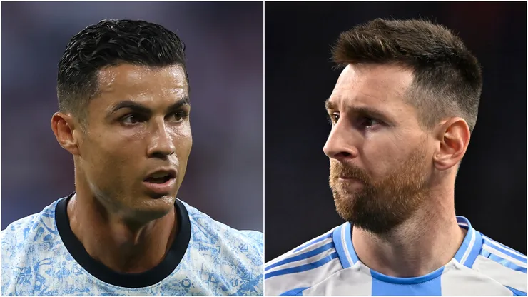 Cristiano Ronaldo (L) of Portugal and Lionel Messi (R) of Argentina.
