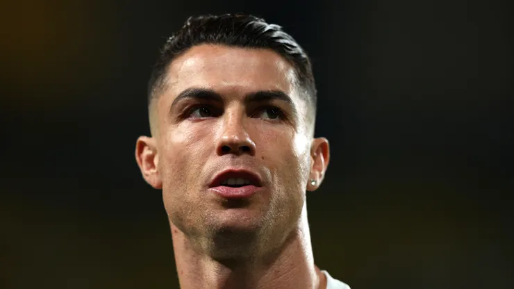 Cristiano Ronaldo of Al Nassr looks on during the warm up prior to the Saudi Pro League match between Al Nassr and Al Ittihad at Al-Awwal Park on May 07, 2025 in Riyadh, Saudi Arabia.