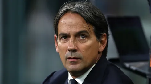 FC Internazionale coach Simone Inzaghi looks on before the Serie A match between FC Internazionale and SS Lazio at Stadio Giuseppe Meazza on May 18, 2025 in Milan, Italy.