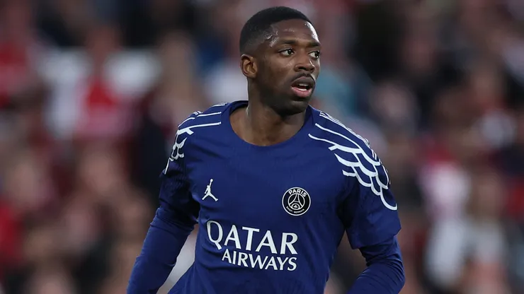 Ousmane Dembele of Paris Saint-Germain during the UEFA Champions League 2024/25 Semi Final First Leg match between Arsenal FC and Paris Saint-Germain at Emirates Stadium on April 29, 2025 in London, England.
