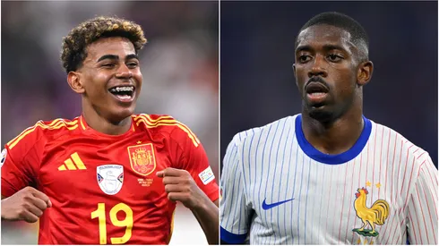 Lamine Yamal (L) of Spain and Ousmane Dembele (R) of France.
