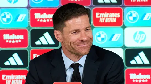 Xabi Alonso speaks in the press conference during his unveiling as new Head Coach of Real Madrid at Valdebebas training ground on May 26, 2025 in Madrid, Spain.