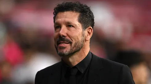 Diego Simeone, Head Coach of Atletico de Madrid, looks on prior to the LaLiga match between Atletico de Madrid and Real Valladolid CF at Riyadh Air Metropolitano on April 14, 2025.