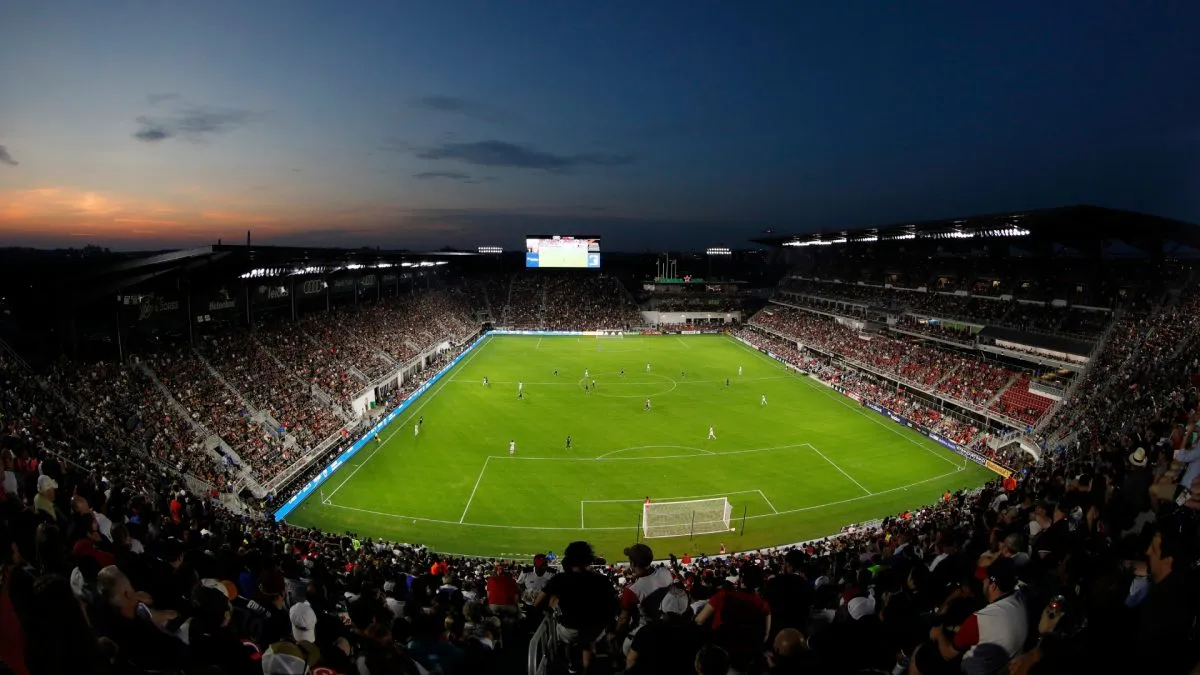 A general view in the first half between the Vancouver Whitecaps and D.C. United at Audi Field on July 14, 2018. (Source: Patrick McDermott/Getty Images)