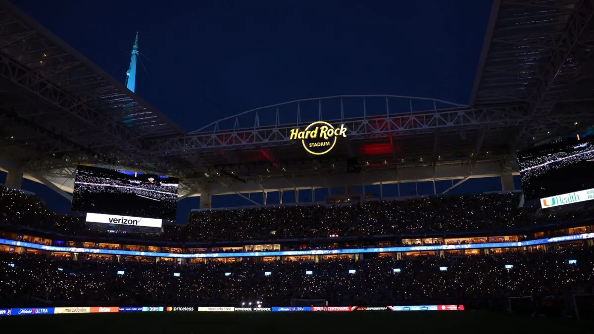 General view inside the stadium prior to the CONMEBOL Copa America 2024 Final match between Argentina and Colombia at Hard Rock Stadium on July 14, 2024. (Source: Maddie Meyer/Getty Images)
