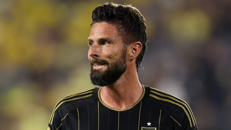 Olivier Giroud #9 of Los Angeles Football Club looks on against the Club América during a FIFA Club World Cup 2025 Play-In at BMO Stadium on May 31, 2025 in Los Angeles, California.
