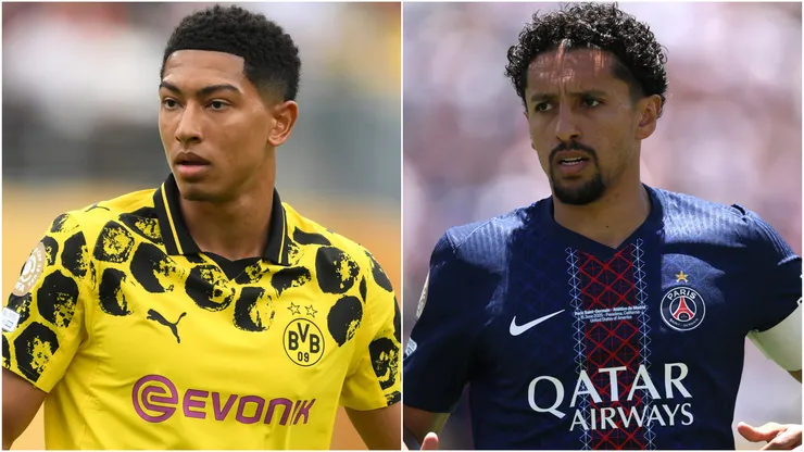 Jobe Bellingham (left) and Marquinhos (right)