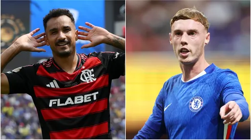 Danilo (L) #13 of CR Flamengo and Cole Palmer (R) #10 of Chelsea FC.