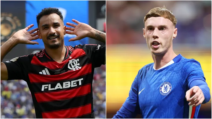 Danilo (L) #13 of CR Flamengo and Cole Palmer (R) #10 of Chelsea FC.