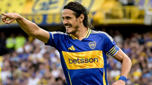 Edinson Cavani of Boca Juniors celebrates after scoring the team's first goal during a Torneo Apertura Betano 2025 Group A match between Boca Juniors and Defensa y Justicia at Estadio Alberto J. Armando on March 16, 2025 in Buenos Aires, Argentina.