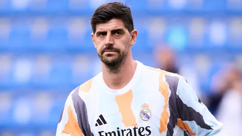 Thibaut Courtois of Real Madrid warms up