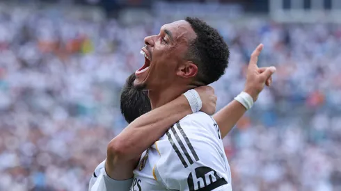 Trent Alexander-Arnold of Real Madrid celebrating a goal.