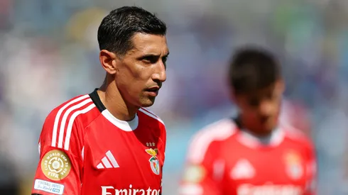 Angel Di Maria #11 of SL Benfica reacts during the FIFA Club World Cup 2025 round of 16 match between SL Benfica and Chelsea FC at Bank of America Stadium on June 28, 2025 in Charlotte, North Carolina.