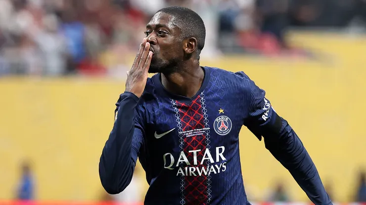 Ousmane Dembele #10 of Paris Saint-Germain celebrates scoring his team's second goal during the FIFA Club World Cup 2025 quarter-final match between Paris Saint-Germain and FC Bayern München at Mercedes-Benz Stadium on July 05, 2025 in Atlanta, Georgia.