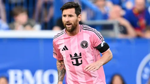 Lionel Messi #10 of Inter Miami CF reacts during the MLS match between CF Montreal and Inter Miami CF at Saputo Stadium on July 05, 2025 in Montreal, Quebec.