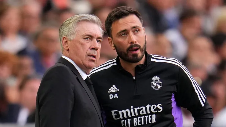 Carlo Ancelotti and his son, Davide, during their time together at Real Madrid.