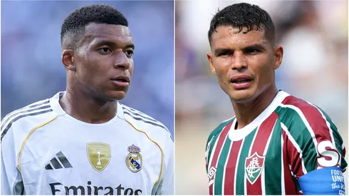 Kylian Mbappe (left) and Thiago Silva (right)