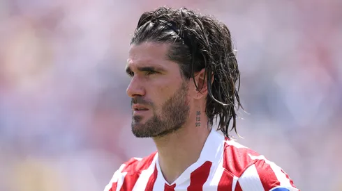 Rodrigo De Paul of Atletico De Madrid looks on during the FIFA Club World Cup 2025 group B match between Club Atletico de Madrid and Botafogo FR at Rose Bowl Stadium on June 23, 2025 in Pasadena, California.