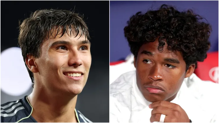 Gonzalo Garcia (L) #30 and Endrick (R) of Real Madrid.