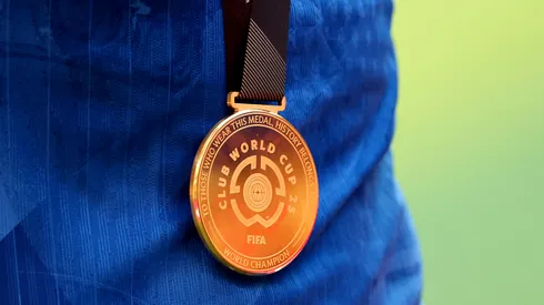 A detailed view of the FIFA Club World Cup 2025 Final gold medal