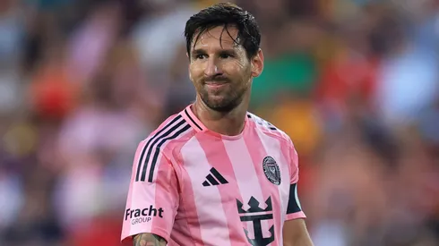 Lionel Messi #10 of Inter Miami CF reacts during the MLS match between New York Red Bulls and Inter Miami CF at Sports Illustrated Stadium on July 19, 2025 in Harrison, New Jersey.