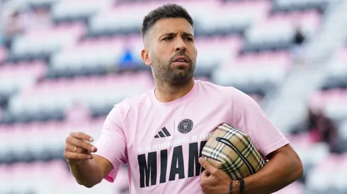 Jordi Alba #18 of Inter Miami CF arrives at the stadium prior to the MLS match between Inter Miami CF and Nashville SC at Chase Stadium on July 12, 2025 in Fort Lauderdale, Florida.