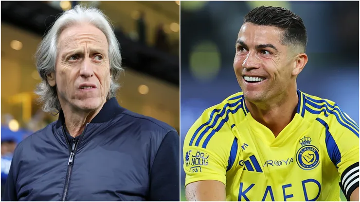 Jorge Jesus (left) and Cristiano Ronaldo (right)