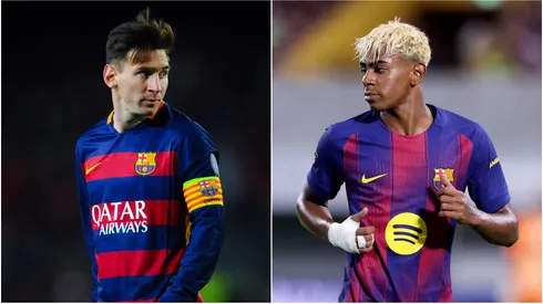 Lionel Messi and Lamine Yamal.