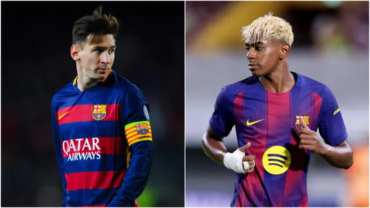 Lionel Messi and Lamine Yamal.