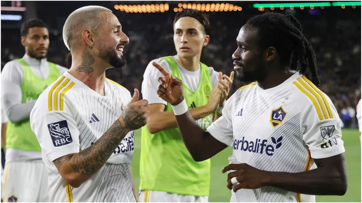 Diego Fagundez and Joseph Paintsil of the LA Galaxy
