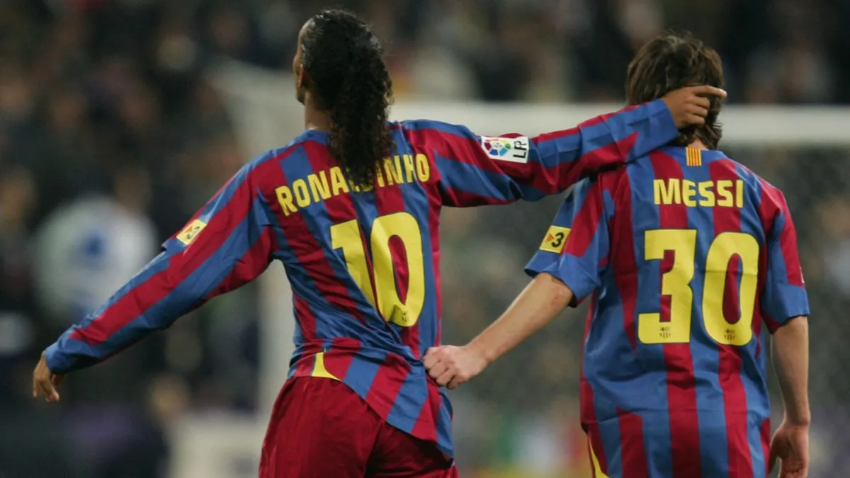 ronaldinho messi barcelona