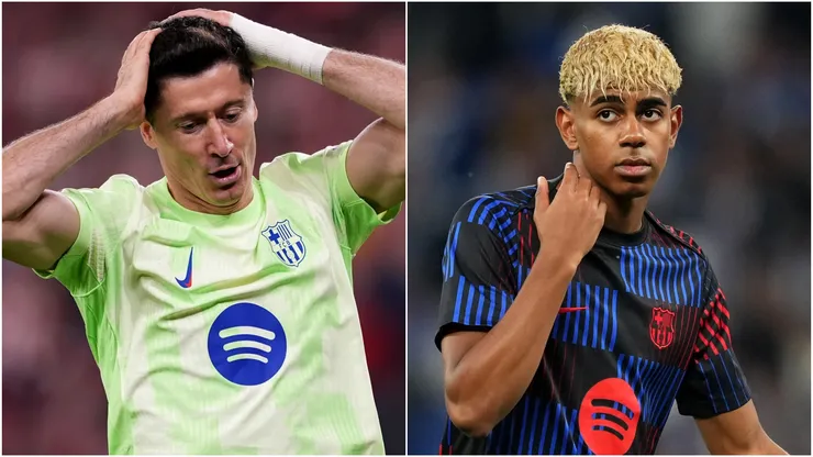 Barcelona stars Robert Lewandowski and Lamine Yamal