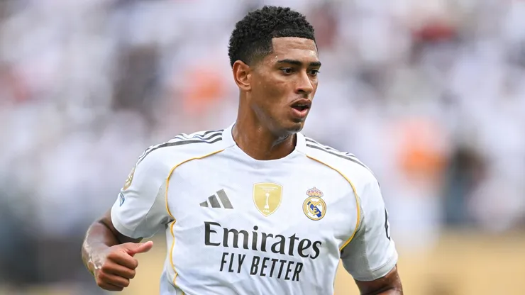 Jude Bellingham of Real Madrid looks on during the FIFA Club World Cup 2025 semi-final match between Paris Saint-Germain and Real Madrid CF at MetLife Stadium on July 09, 2025 in East Rutherford, New Jersey.