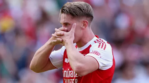 Viktor Gyökeres of Arsenal celebrates scoring his team's first goal during the pre-season friendly match between Arsenal and Athletic Club.