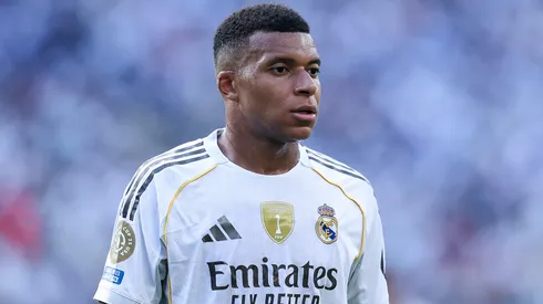 Kylian Mbappe #9 of Real Madrid C.F. during the FIFA Club World Cup 2025 semi-final match between Paris Saint-Germain and Real Madrid CF at MetLife Stadium on July 09, 2025 in East Rutherford, New Jersey.