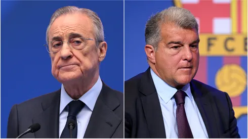 Real Madrid president Florentino Perez and Barcelona president Joan Laporta.