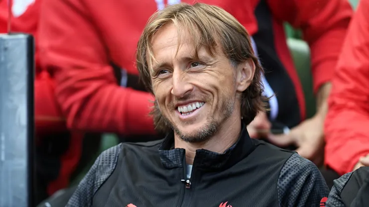 Luka Modric of AC Milan looks on during the pre-season friendly match between Leeds United and AC Milan.