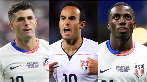 Christian Pulisic (left), Landon Donovan (center), and Tim Weah (right)