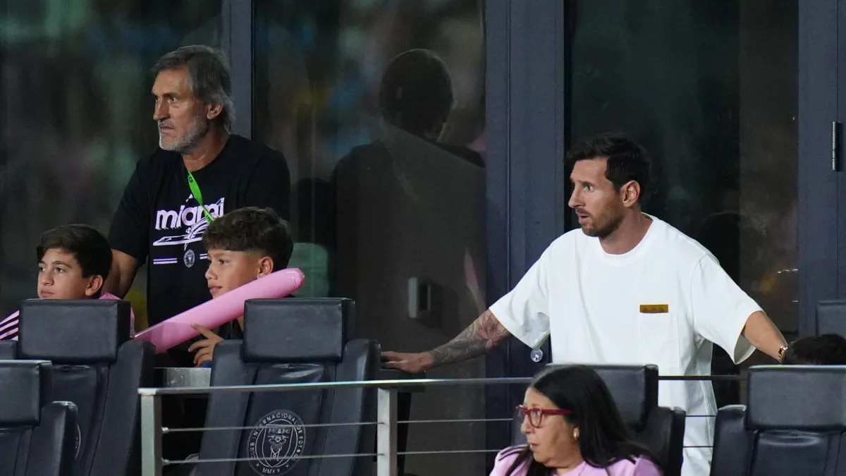 Lionel Messi was sidelined during the Leagues Cup game between Inter Miami CF and Tigres UANL at Chase Stadium.