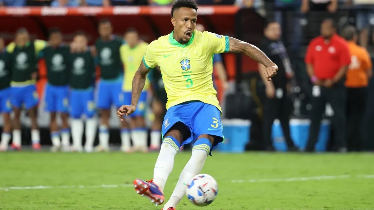 Eder Militao playing for Brazil during the CONMEBOL Copa America 2024.