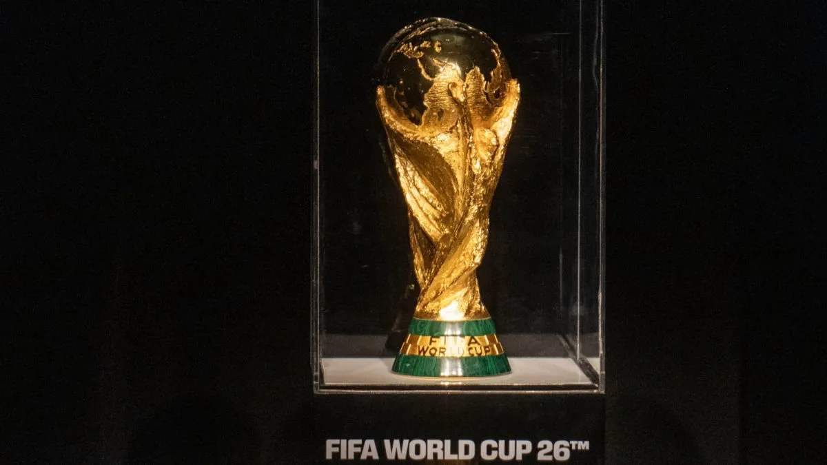 Detailed view of the 2026 World Cup trophy